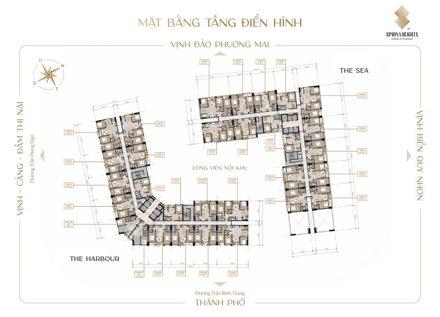 Mặt bằng dự án Simona Heights Quy Nhơn