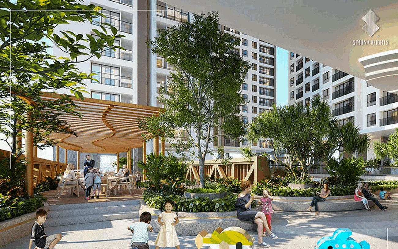 Khuôn viên căn hộ Simona Heights Quy Nhơn