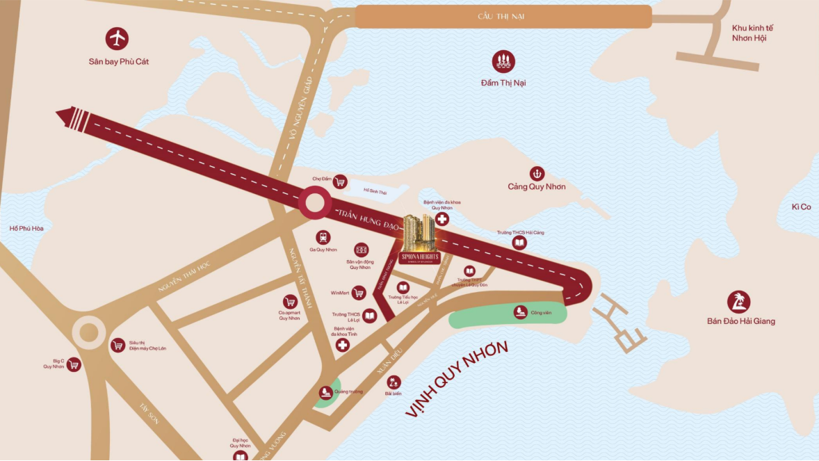 Vị trí dự án Căn hộ Simona Heights Quy Nhơn