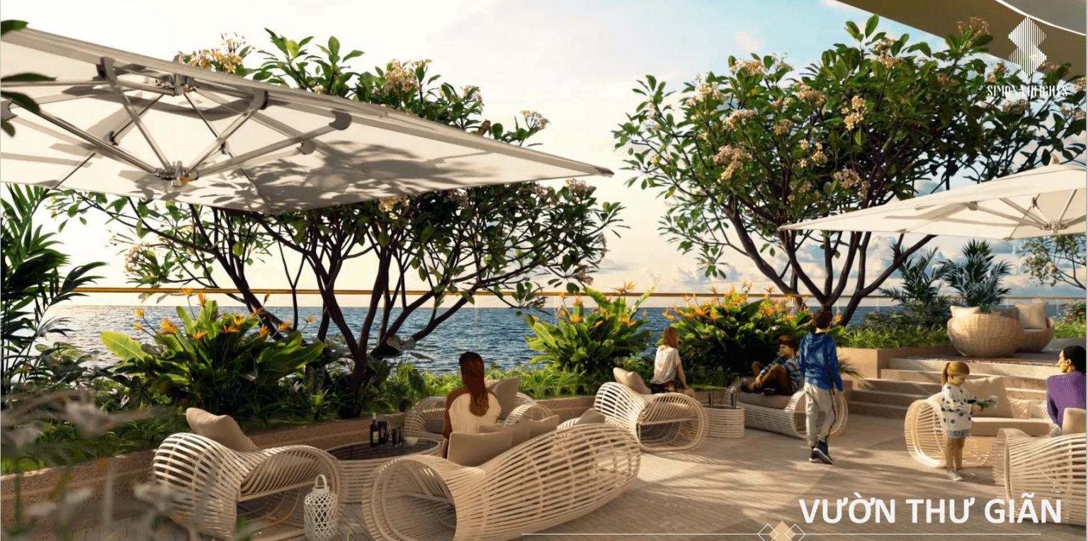 Khu vườn giãn tại khu căn hộ Simona Heights Quy Nhơn